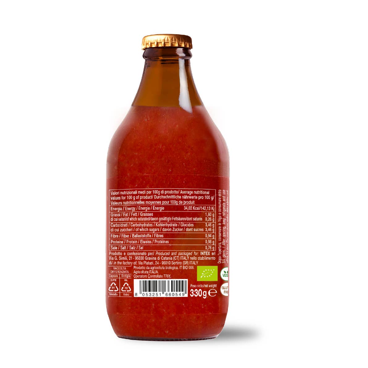 Sauce tomate cerise prête à l'emploi avec poivrons biologiques 330g