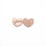 Mini cœur d'amour en bois pour décoration de table ou coffret cadeau, 100 pièces, accessoires artisanaux, décoration rustique pour fête de mariage, Saint-Valentin, anniversaire, occasions uniques