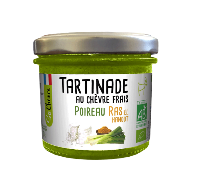 Tartinade chèvre frais, poireau, ras el hanout