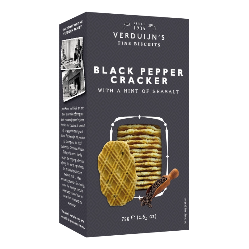 Crackers fromage poivre & sel marin verduijn's 75 g