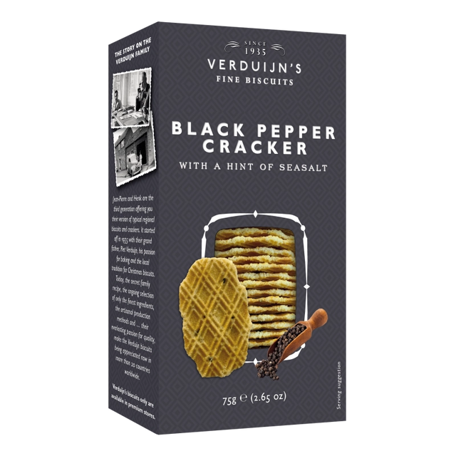 Crackers fromage poivre & sel marin verduijn's 75 g